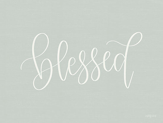 Imperfect Dust DUST810 - DUST810 - Blessed - 16x12 Blessed, Gray and White, Calligraphy, Signs from Penny Lane