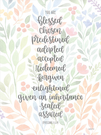 Imperfect Dust DUST868 - DUST868 - You Are Blessed - 12x16 You Are Blessed, Bible Verse, Ephesians, Motivational, Typography, Signs,  from Penny Lane