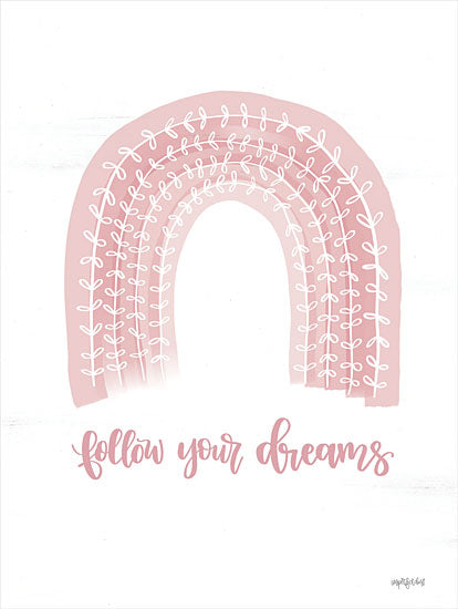 Imperfect Dust DUST873 - DUST873 - Follow Your Dreams - 12x16 Follow Your Dreams, Rainbow, 70s, Retro, Calligraphy, Signs from Penny Lane