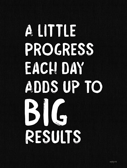 Imperfect Dust DUST883 - DUST883 - Big Results - 12x16 Little Progress, Big Results, Motivational, Typography, Signs, Black & White from Penny Lane