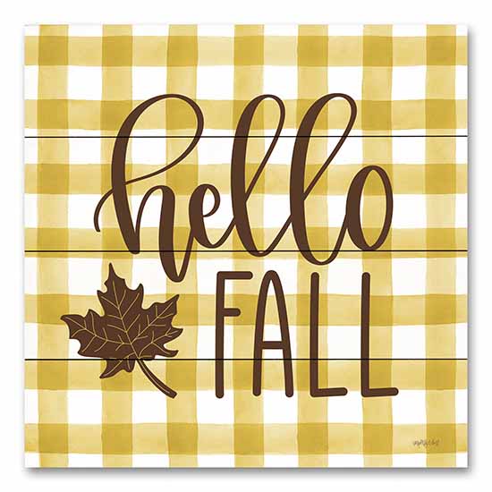 Imperfect Dust DUST932PAL - DUST932PAL - Hello Fall - 12x12 Hell Fall, Plaid, Fall, Autumn, Typography, Signs from Penny Lane