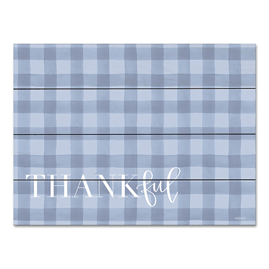 Imperfect Dust DUST944PAL - DUST944PAL - Thankful - 16x12 Thankful, Blue Plaid, Typography, Signs from Penny Lane