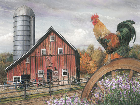 Ed Wargo ED182 - Good Morning Vermont - Rooster, Wagon Wheel, Barn, Silo, Flowers from Penny Lane Publishing