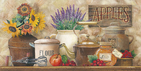 Ed Wargo ED195 - Antique Kitchen - Sunflowers, Crocks, Fruit, Still Life, Apples from Penny Lane Publishing