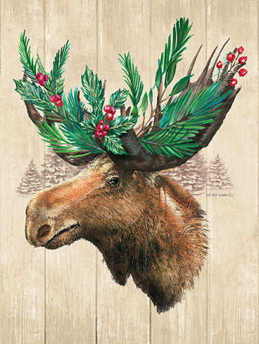 Ed Wargo ED361 - Holiday Moose - Holiday, Moose, Lodge, Greenery from Penny Lane Publishing