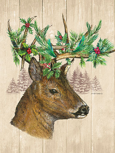 Ed Wargo ED363 - Holiday Deer - Holiday, Deer, Lodge, Greenery from Penny Lane Publishing