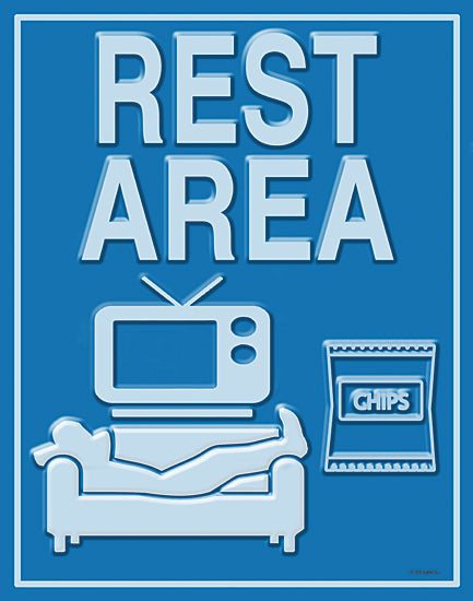 Ed Wargo ED429 - ED429 - Rest Area - 12x16 Rest Area, Signs, Humorous, Blue & White from Penny Lane