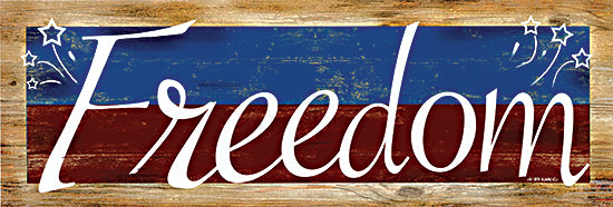 Ed Wargo ED466 - ED466 - Freedom - 18x6 Freedom, Patriotic, Red, White & Blue, Stars, Americana, Typography, Signs from Penny Lane