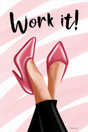 Elizabeth Tyndall ET194 - ET194 - Work It - 12x16 Fashion, Work It, Typography, Signs, Textual Art, High Heel Shoes from Penny Lane