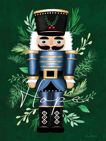 Elizabeth Tyndall ET249 - ET249 - Nutcracker Hope - 12x16 Christmas, Holidays, Nutcracker, Greenery, Hope, Typography, Signs, Textual Art from Penny Lane