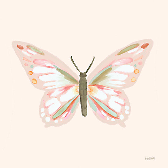 House Fenway FEN1013 - FEN1013 - Sweet Dreams Butterfly - 12x12 Abstract, Butterfly, Pink, Green, Tan, Nature from Penny Lane