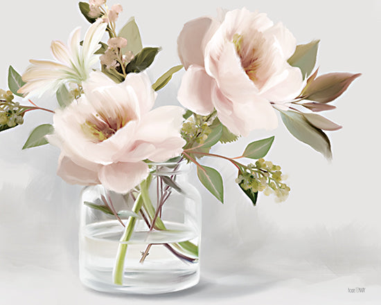 House Fenway FEN1018 - FEN1018 - Peonies and Eucalyptus - 16x12 Flowers, Peonies, Pink Peonies, Eucalyptus, Greenery, Glass Vase, Spring, Spring Flowers from Penny Lane