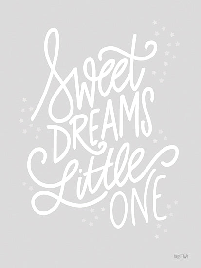 House Fenway FEN1033 - FEN1033 - Sweet Dreams Little One - 12x16 Baby, Baby's Room, New Baby, Nursery, Sweet Dreams Little One, Typography, Signs, Textual Art, Stars, Gray, White from Penny Lane