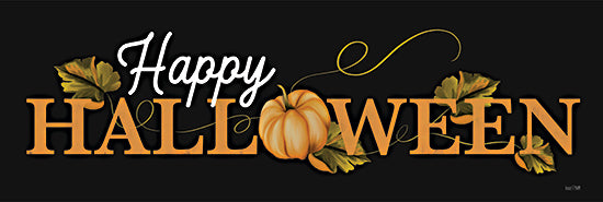 House Fenway FEN1134A - FEN1134A - Happy Halloween Sign - 36x12 Halloween, Happy Halloween, Typography, Signs, Textual Art, Pumpkin, Pumpkin Leaves, Black Background from Penny Lane