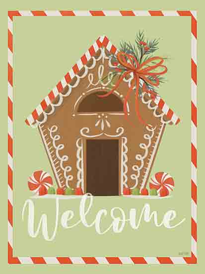 House Fenway FEN1146 - FEN1146 - Gingerbread Welcome - 12x16 Christmas, Holidays, Kitchen, Gingerbread House, Welcome, Typography, Signs, Textual Art, Winter from Penny Lane