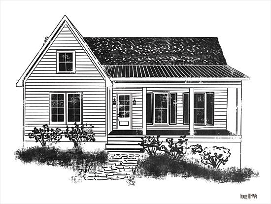 House Fenway FEN115 - FEN115 - Farmhouse I - 16x12 Black & White, Farmhouse from Penny Lane