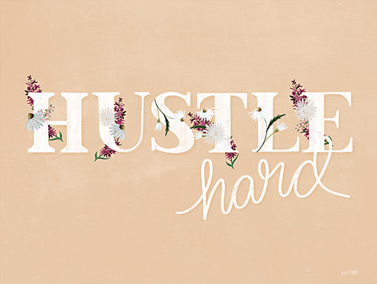 House Fenway FEN136 - FEN136 - Hustle Hard   - 16x12 Hustle Hard, Motivational, Flowers, Signs, Tween from Penny Lane
