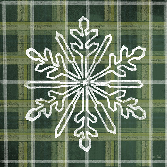 House Fenway FEN161 - FEN161 - Green Plaid Snowflakes - 12x12 Snowflake, Plaid, Green & White, Patterns, Winter from Penny Lane