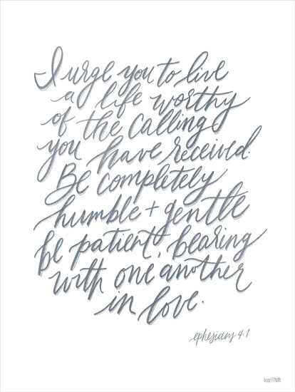 House Fenway FEN267 - FEN267 - Humble and Gentle - 12x16 Urge You to Live a Life, Bible Verse, Ephesians, Religious, Calligraphy, Signs from Penny Lane