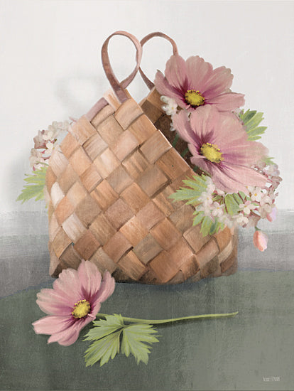 House Fenway FEN268 - FEN268 - Farmhouse Daisy Basket     - 12x16 Basket, Daisies, Pink Flowers, Flowers, Country from Penny Lane
