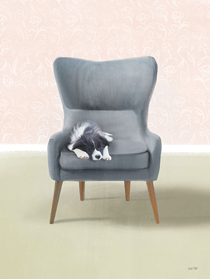 House Fenway FEN338 - FEN338 - Nap Time Collie Pup - 12x16 Dog, Collie, Chair, Napping, Nap Time from Penny Lane