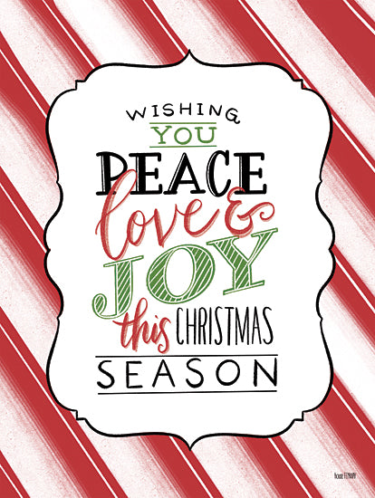 House Fenway FEN402 - FEN402 - Peace, Love & Joy - 12x16 Wishing You Peace, Love, Joy, Holidays, Christmas, Candy Canes, Banner, Signs from Penny Lane