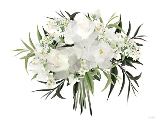 House Fenway FEN450 - FEN450 - White Boho Bouquet - 16x12 Flowers, White Flowers, Bouquet, Blooms, Botanical from Penny Lane
