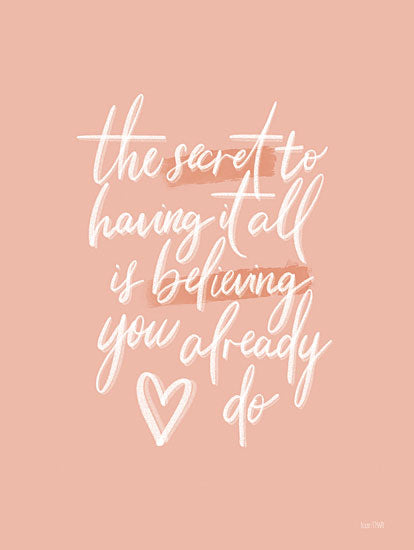 House Fenway FEN516 - FEN516 - The Secret  - 12x16 The Secret to Having it All, Pink, White, Motivational, Tween, Typography, Signs from Penny Lane