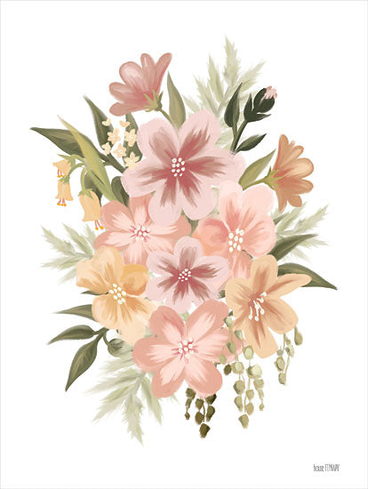 House Fenway FEN613 - FEN613 - Peachy Petals - 12x16 Flowers, Pink Flowers, Peach Flowers, Bouquet, Blooms, Botanical from Penny Lane