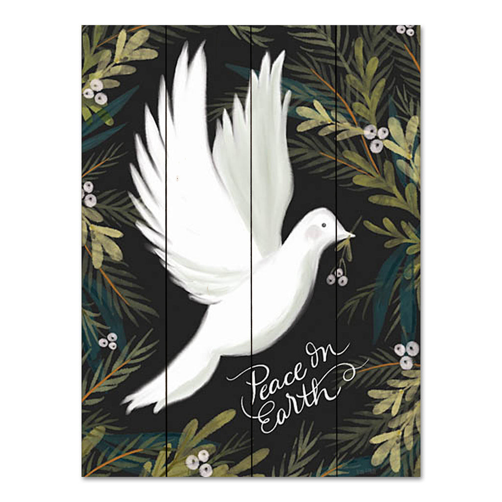House Fenway FEN824PAL - FEN824PAL - Peace on Earth Dove - 12x16 Christmas, Holidays, Dove, Bird, Greenery, Religion, Peace on Earth, Christmas Song, Music, Typography, Signs, Winter from Penny Lane
