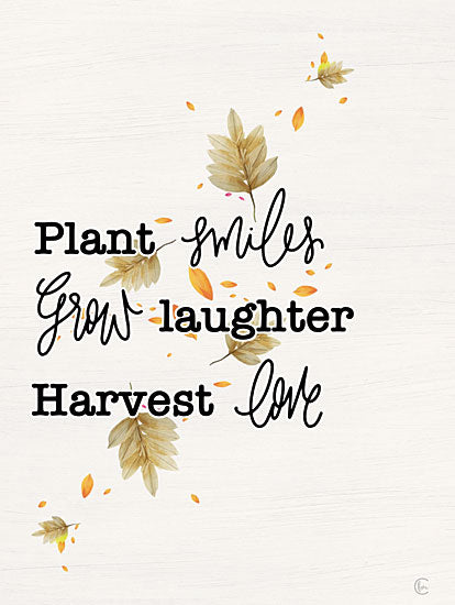 Fearfully Made Creations FMC266 - FMC266 - Plant Smiles - 12x16 Fall, Harvest, Plant Smiles Grow Laughter Harvest Love, Typography, Signs, Textual Art, Leaves from Penny Lane