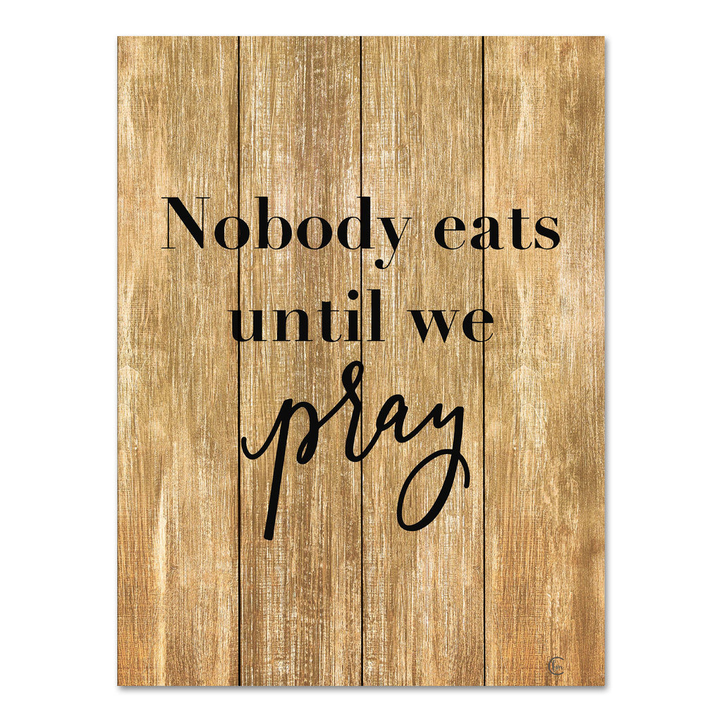 Fearfully Made Creations FMC290PAL - FMC290PAL - Nobody Eats Until We Pray - 12x16 Nobody Eats Until We Pray, Pray, Kitchen, Sign, Typography, Religion from Penny Lane
