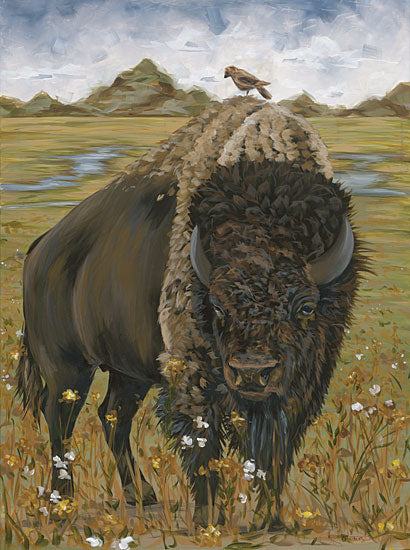 Hollihocks Art HH212 - HH212 - Bison    - 12x16 Bison, Bird, Landscape,  Wildlife from Penny Lane