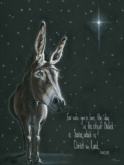 Hollihocks Art HH218 - HH218 - Born This Day - 12x16 For Unto You is Born This Day, Christmas, Nativity, Donkey, Bible Verse, Luke, Christmas Star, Typography, Signs from Penny Lane