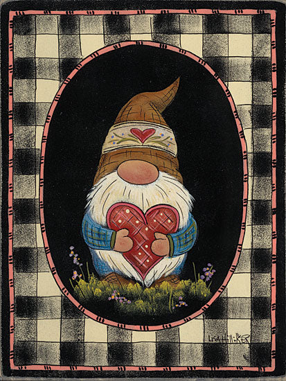 Lisa Hilliker HILL790 - HILL790 - Robert Gnome - 12x16 Valentine's Day, Gnome, Whimsical, Heart, Plaid from Penny Lane
