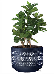 HK124 - Blue Potted Fig Tree - 12x16