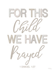 HK142 - Nursery - For This Child We Have Prayed - 12x16