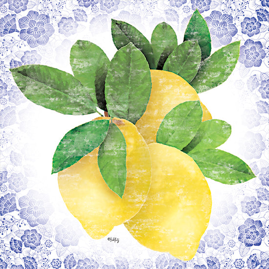 Heidi Kuntz HK161 - HK161 - Summer Lemons I - 12x12 Lemons, Blue & White, Fruits, Kitchen from Penny Lane