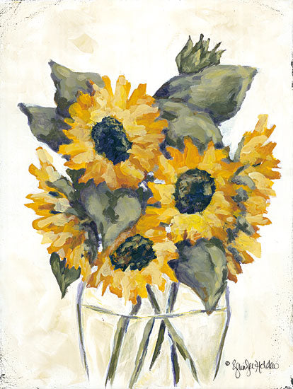 Jennifer Holden HOLD125 - HOLD125 - Harvest of Sunflowers - 12x16 Sunflowers, Flowers, Vase, Blooms, Autumn, Bouquet from Penny Lane
