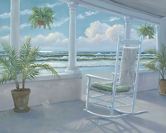 Georgia Janisse JAN263 - JAN263 - Coastal Porch I - 16x12 Coastal Porch, Ocean,  Coast, Porch, Rocking Chair, Plants, Leisure from Penny Lane