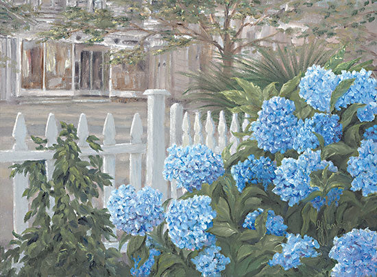 Georgia Janisse JAN268 - JAN268 - Hydrangeas - 16x12 Hydrangeas, Blue Hydrangeas, Fence, Greenery, Classic from Penny Lane