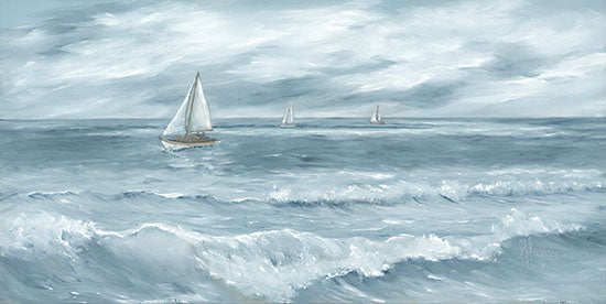 Georgia Janisse JAN274 - JAN274 - Three Sailboats - 24x12 Sailboats, Ocean, Waves, Coastal, Landscape from Penny Lane