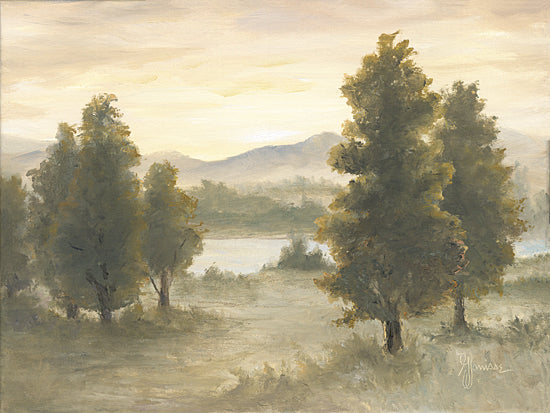 Justin Spivey JAN322 - JAN322 - Lake Landscape - 16x12 Landscape, Trees, Lake, Hills, Neutral Palette from Penny Lane