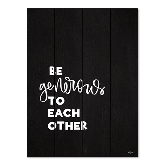 Jaxn Blvd. JAXN631PAL - JAXN631PAL - Be Generous - 12x16 Be Generous to Each Other, Motivational, Black & White, Typography, Signs from Penny Lane