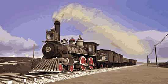 JG Studios JGS362 - JGS362 - Steam Locomotive III     - 18x9 Steam Train, Locomotive, Retro, Vintage from Penny Lane