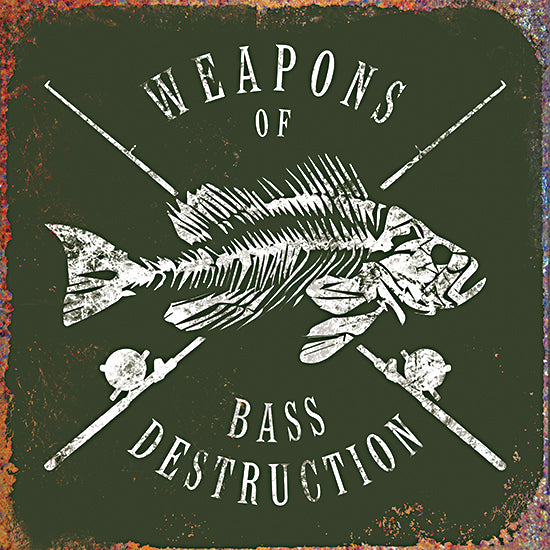 JG Studios JGS503 - JGS503 - Weapons of Bass Destruction - 12x12 Lodge, Humor, Typography, Signs, Weapons of Bass Destruction, Fish, Masculine from Penny Lane