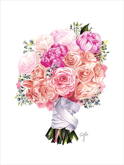 JG Studios JGS550 - JGS550 - Steph's Bouquet - 12x16 Wedding, Wedding Bouquet, Flowers, Peach Flowers, Pink Flowers, Roses, Satin Ribbon, Bride's Flowers, from Penny Lane