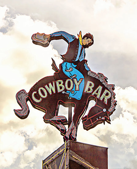 JG Studios JGS592 - JGS592 - Cowboy Bar Neon Sign - 12x16 Western, Cowboy, Bar Sign, Neon Sign, Horse, Cowboy Bar, Typography, Signs, Textual Art, Masculine from Penny Lane