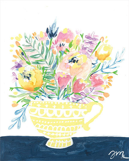 Jessica Mingo JM491 - JM491 - Tea Cup Flowers - 12x16 Tea Cup, Flowers, Bouquet, Abstract from Penny Lane