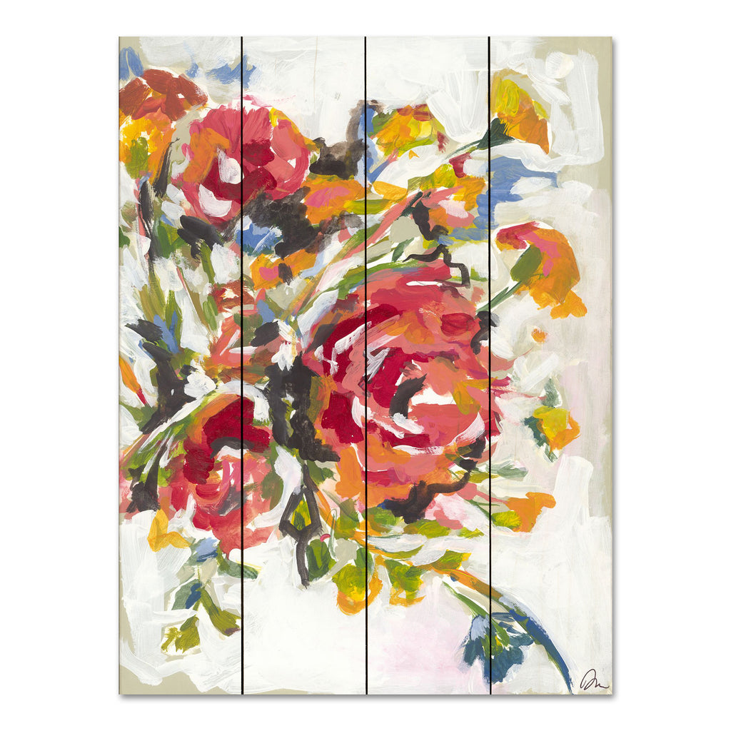 Jessica Mingo JM516PAL - JM516PAL - Smile III - 12x16 Abstract, Flowers, Red Flowers, Bouquet from Penny Lane